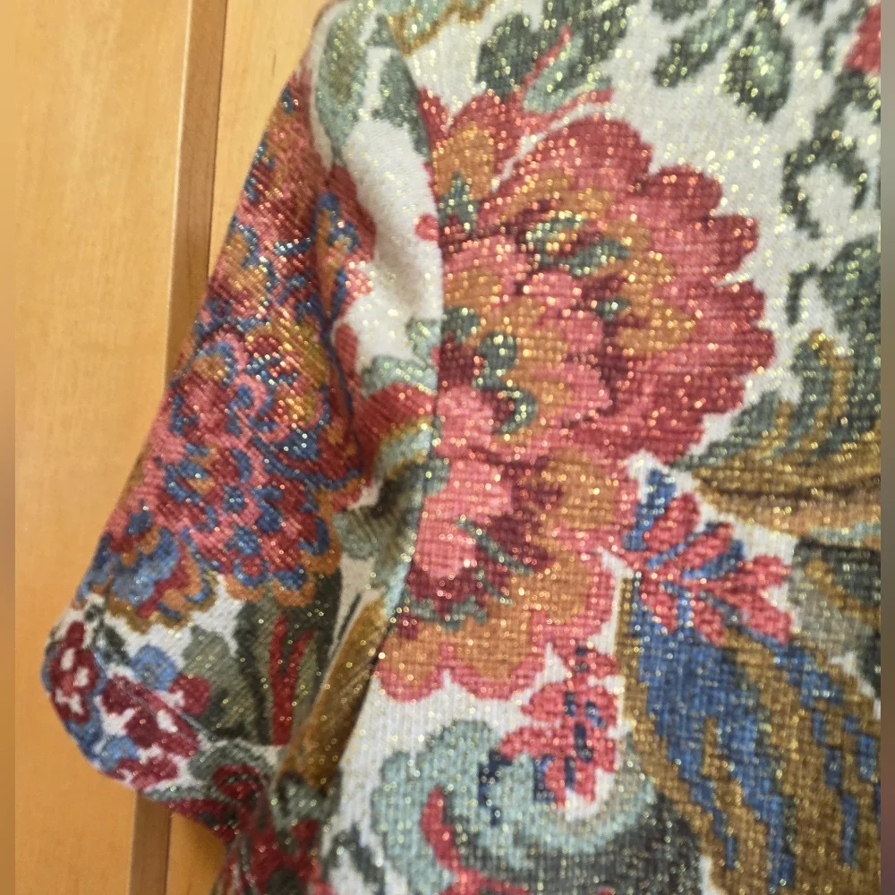 Vintage Mafecco Floral Tapestry 2-Piece Sweater Set